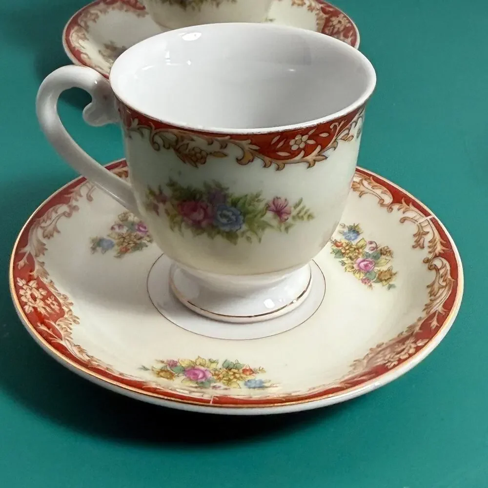 Vintage Demitasse Cups and Saucers Morimura Brothers (Noritake)